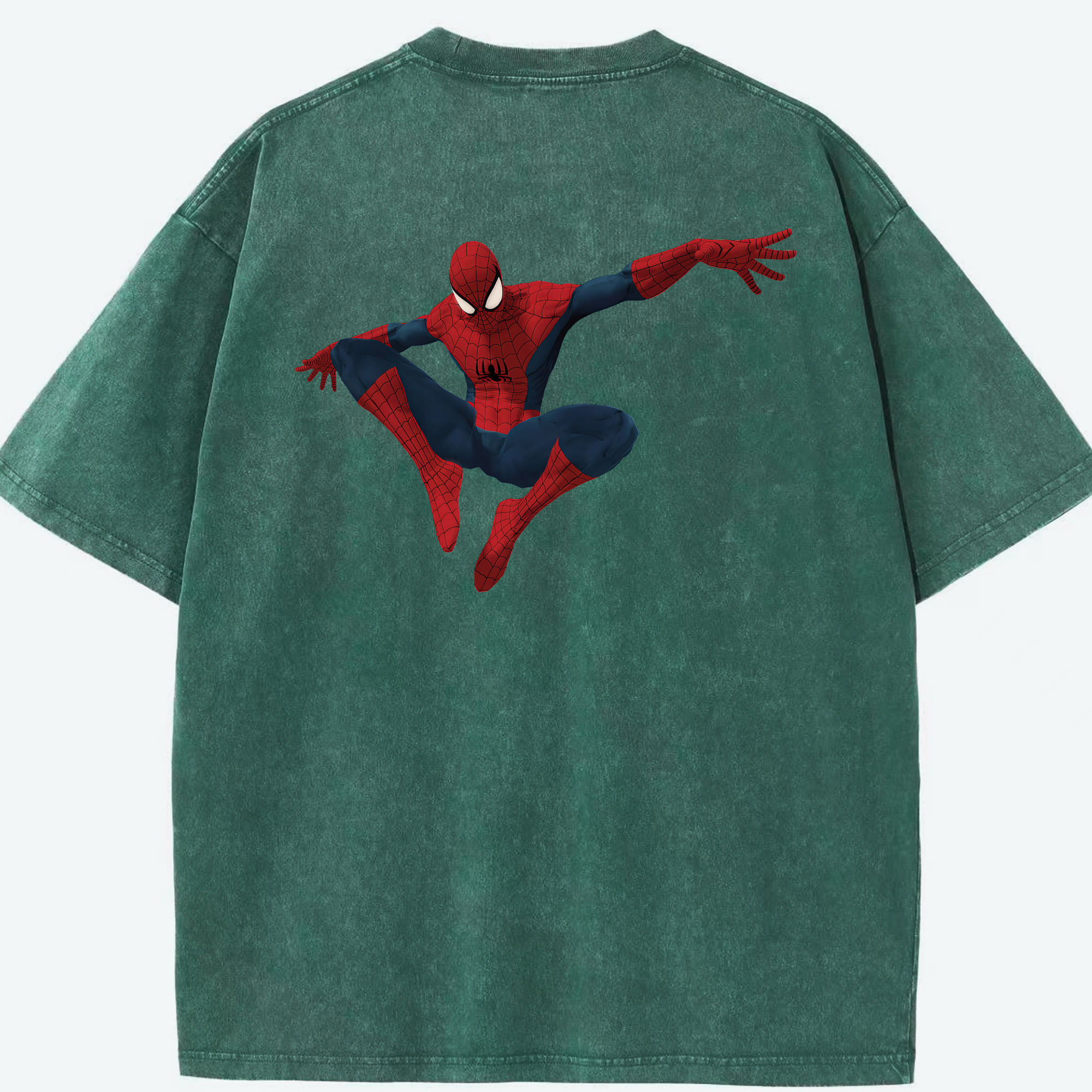 （画像用） Spider Man スパイダーマン 綿100% ヴィンテージ風 半袖Tシャツ（背面プリント）